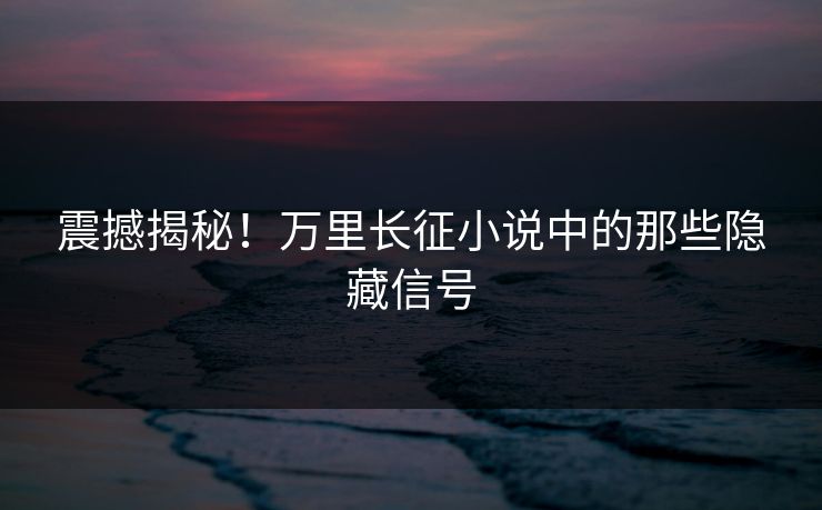 震撼揭秘！万里长征小说中的那些隐藏信号
