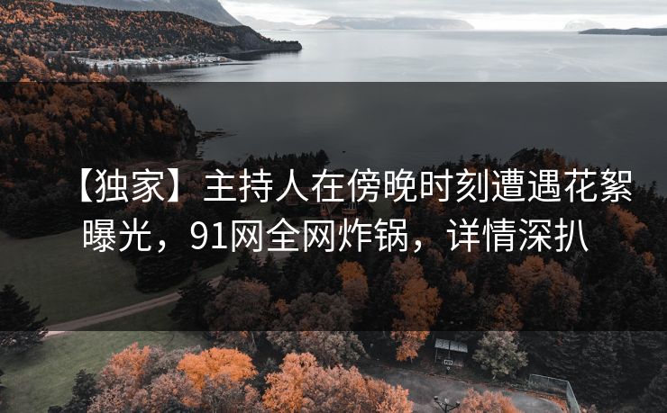 【独家】主持人在傍晚时刻遭遇花絮曝光，91网全网炸锅，详情深扒