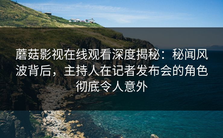 蘑菇影视在线观看深度揭秘：秘闻风波背后，主持人在记者发布会的角色彻底令人意外